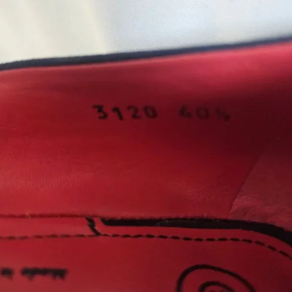 PAS DE ROUGE Women's Navy Blue Suede Pointed Toe Low Block Heel Shoes Size 40.5 - Picture 7 of 8